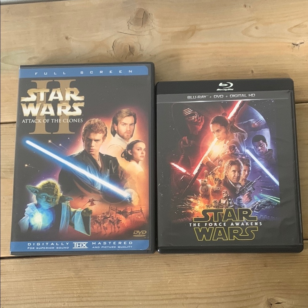 2 Star Wars DVD and Blu-ray Movies Set